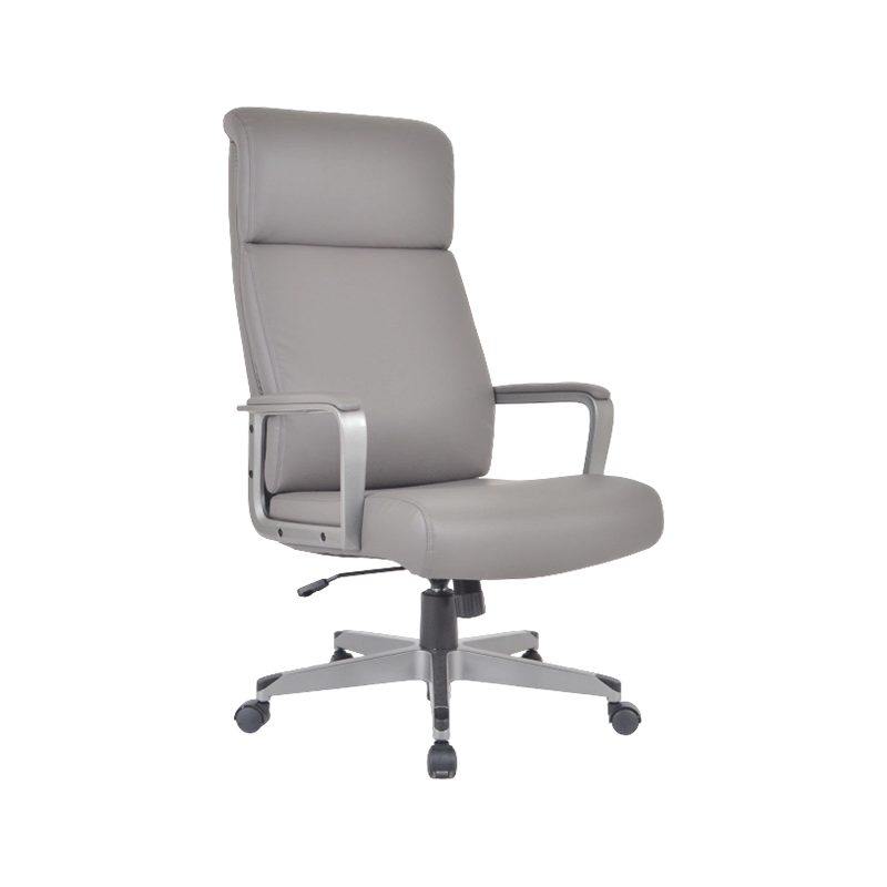 Silla de oficina de cuero con respaldo alto
