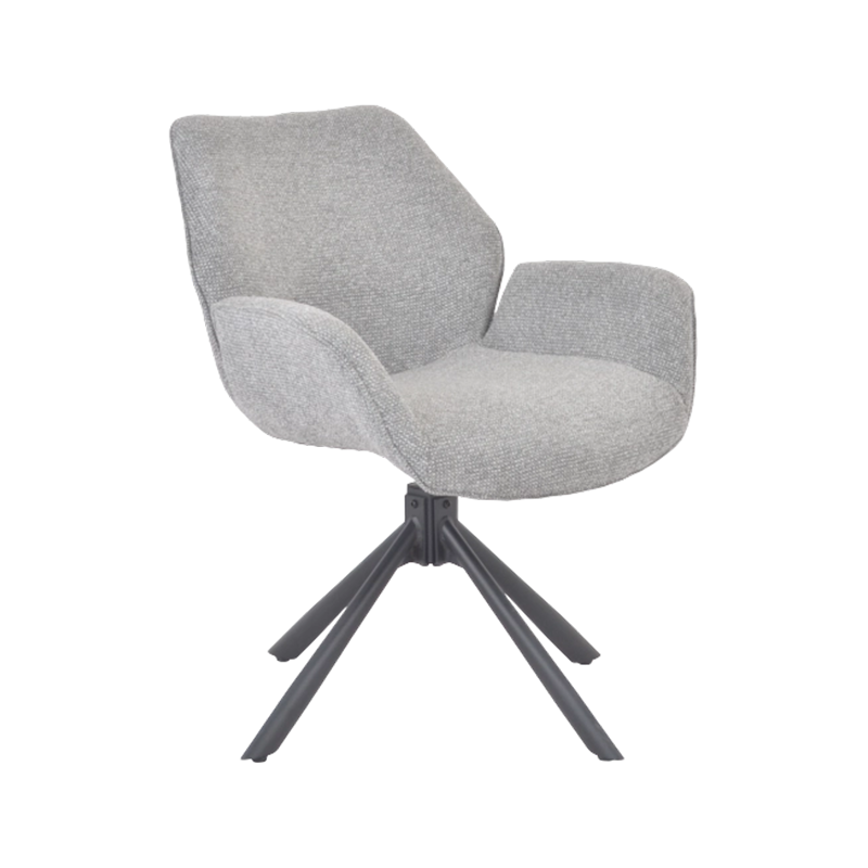 Silla de comedor giratoria blanca de estilo minimalista de lujo.