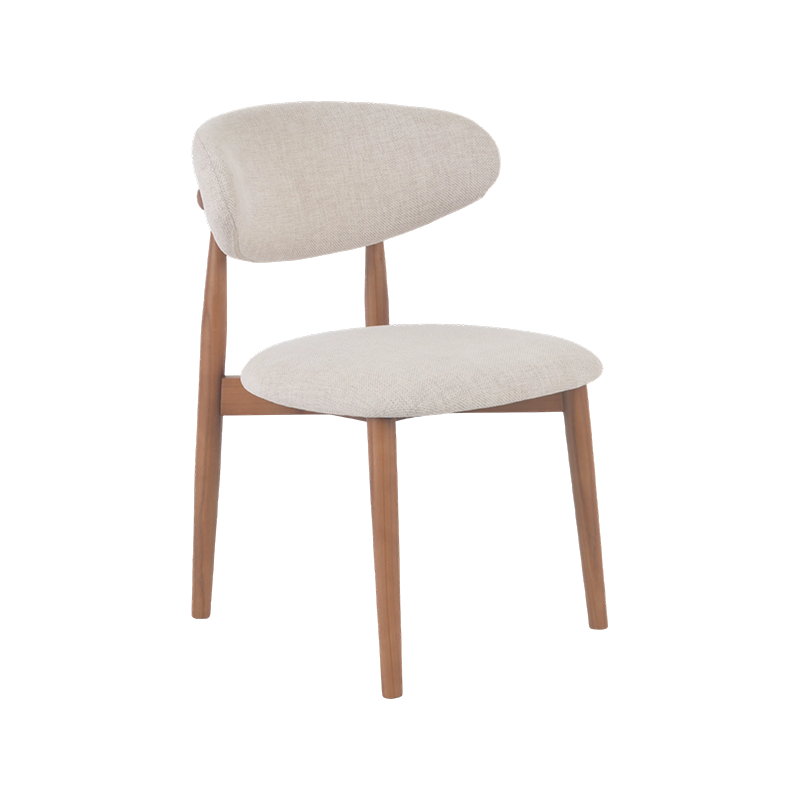 Silla de comedor escultural Mid-Century moderna de madera
