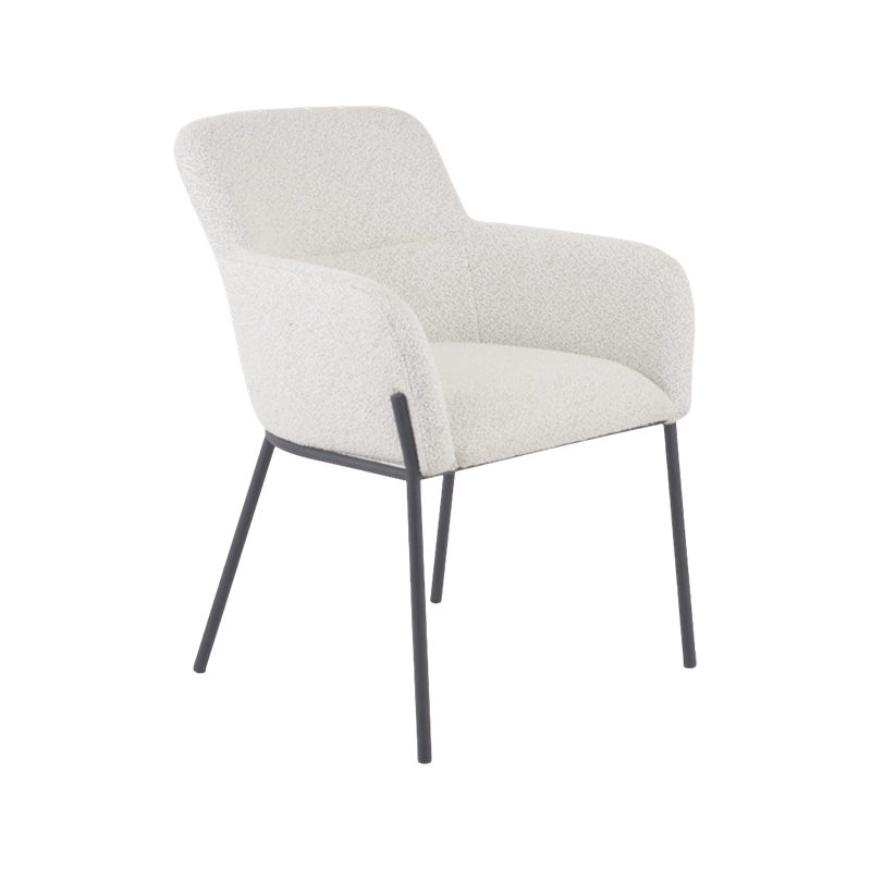 Silla de comedor acolchada suave con patas de metal