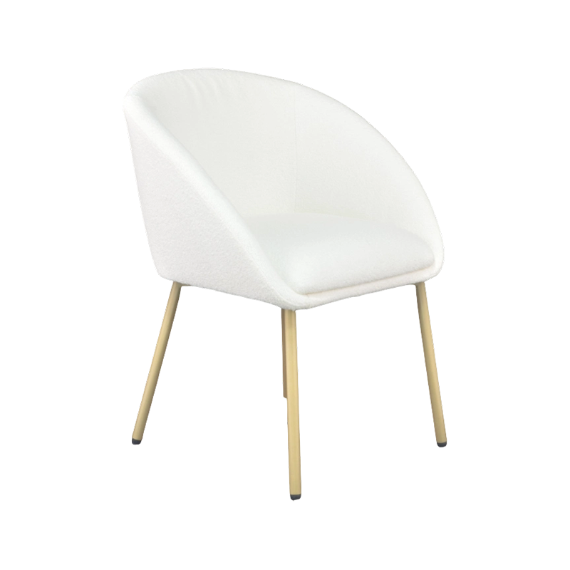 Silla de comedor tipo cubo blanca contemporánea