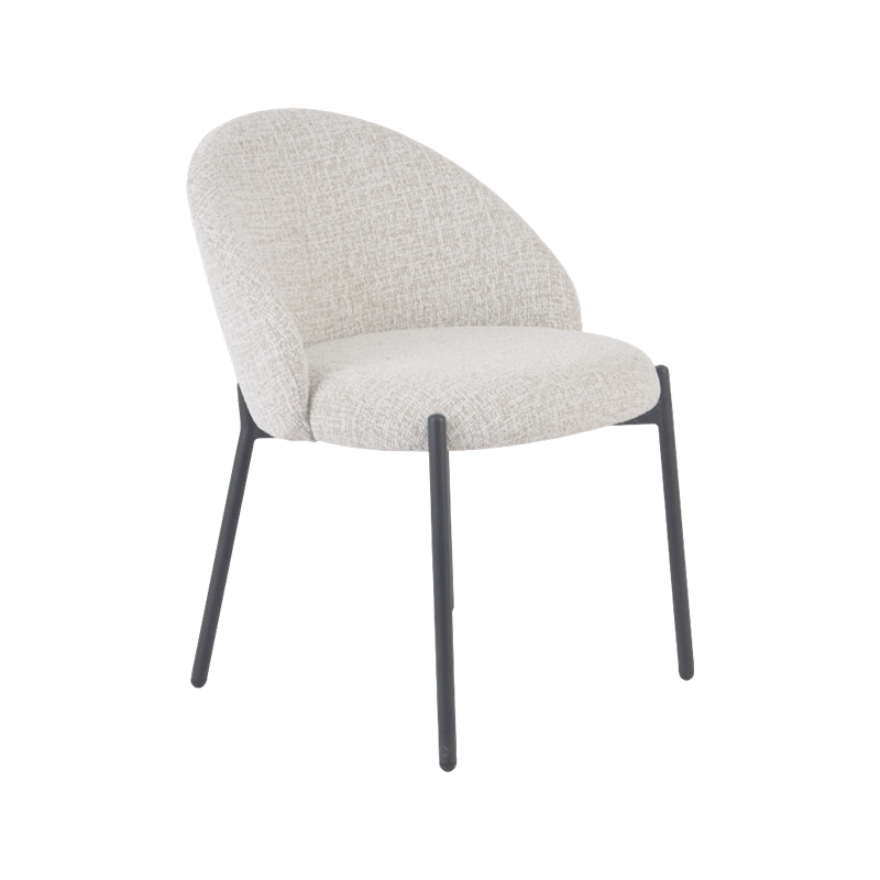 Silla de comedor tapizada desmontable de metal