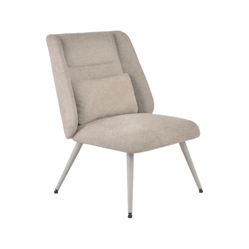 Silla decorativa minimalista con almohada lumbar