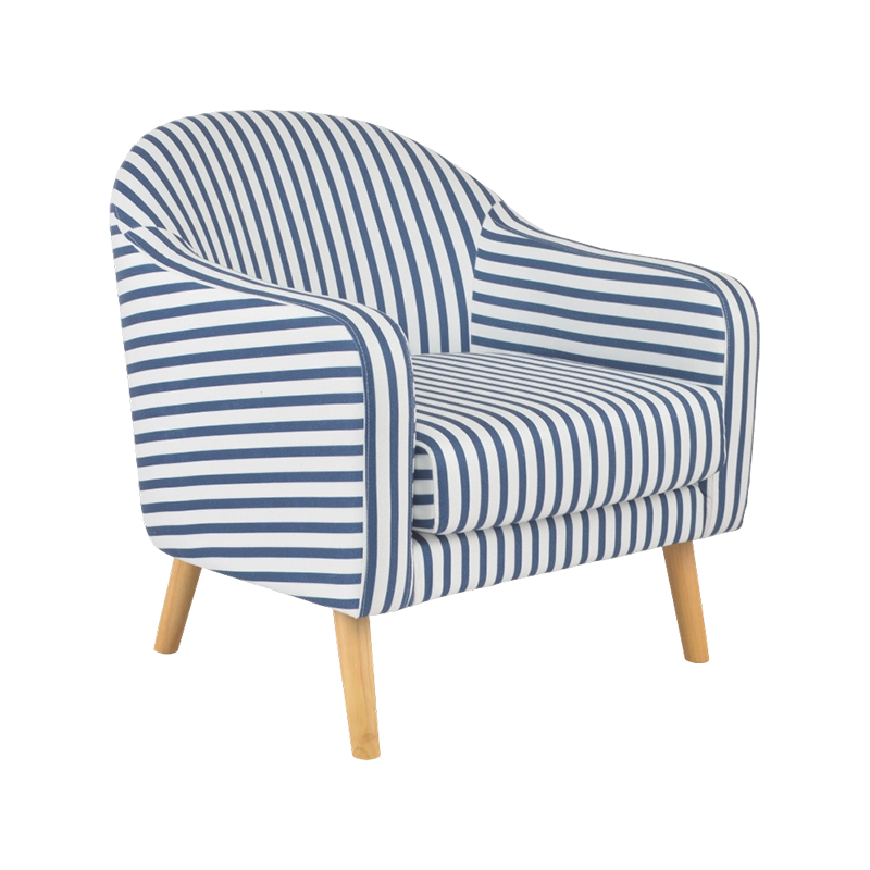 Silla decorativa de barril a rayas moderna