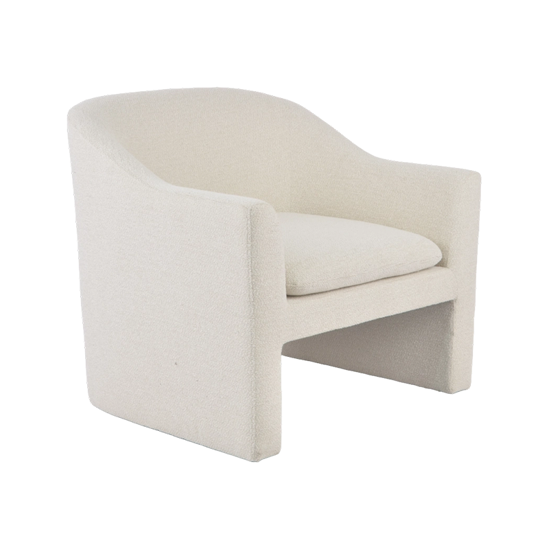 Sillón de tela con estructura de madera