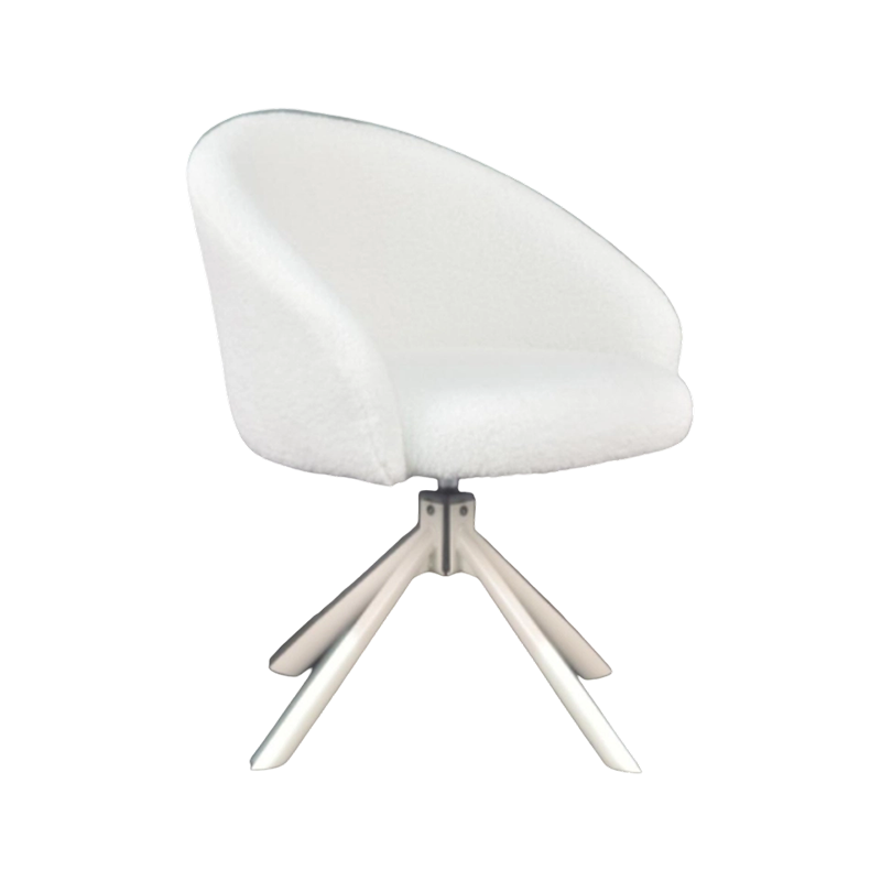 Silla de comedor giratoria blanca de estilo minimalista de lujo.