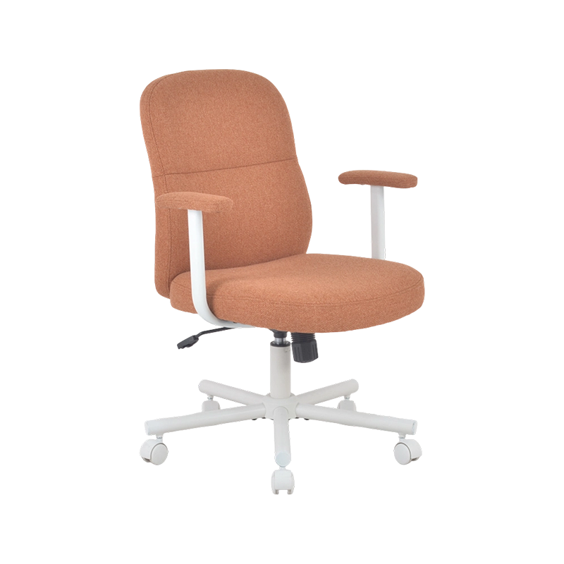 Silla reclinable de tela con cierre inclinable, brazos de acero acolchados y base pintada de blanco