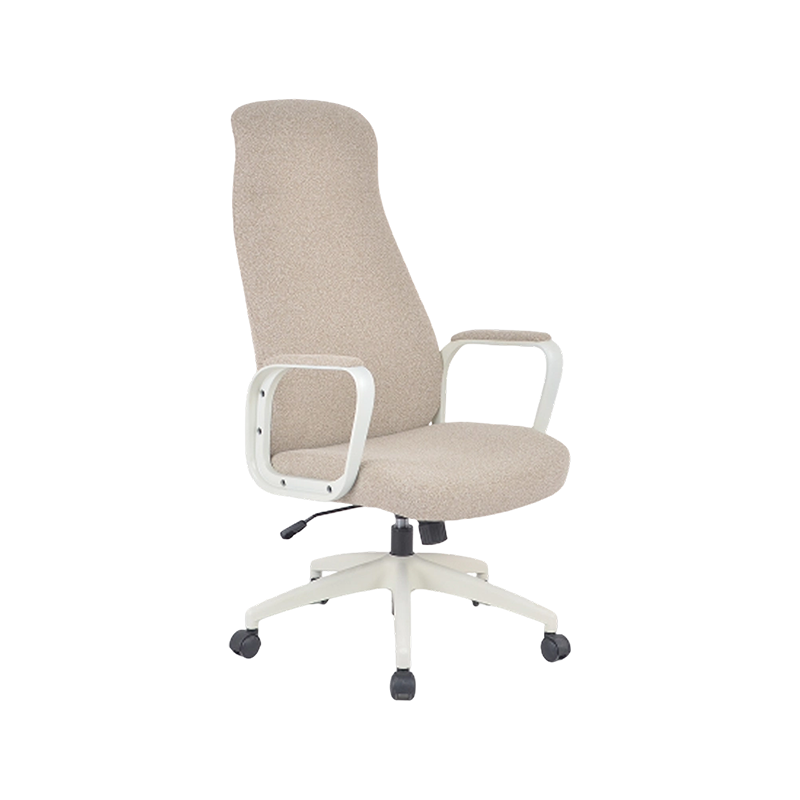 Silla premium de tela tejida LAKE-120 con detalles en blanco y rango de ajuste alto