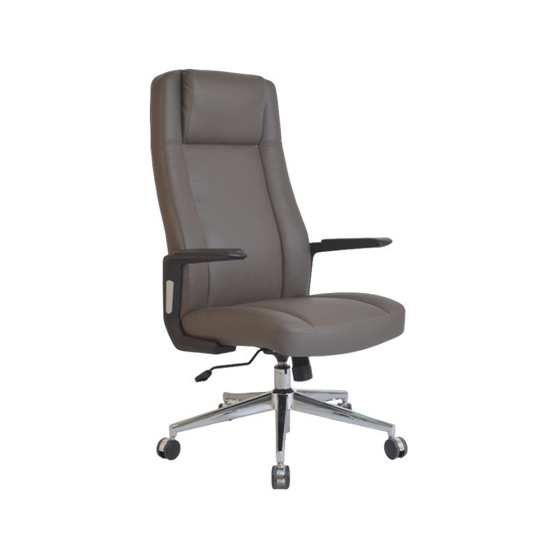 Silla ejecutiva de PU de alta tecnología con asiento con resortes ensacados y detalles en cromo