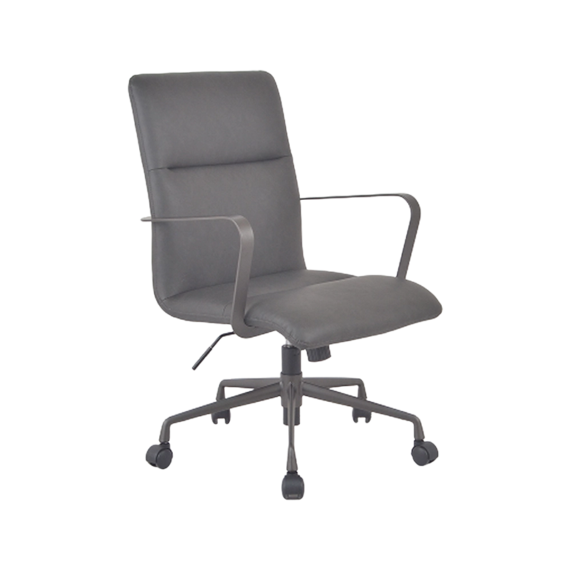 Silla industrial retra de la tarea de la PU del vintage con los brazos y la base de acero pintados