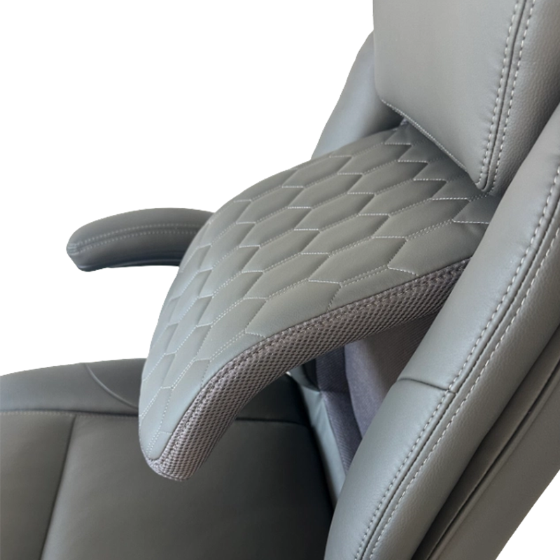 Silla de soporte lumbar ajustable de múltiples ángulos con brazos abatibles y respaldo de malla