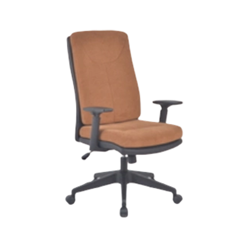 Silla de oficina de tela y PU bicolor con reposabrazos acolchados ajustables en altura