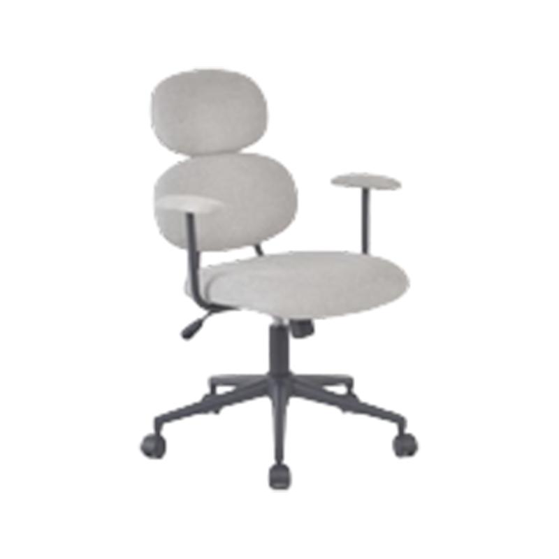 Silla acolchada para oficina en casa con brazo fijo, asiento de tela y estructura de acero