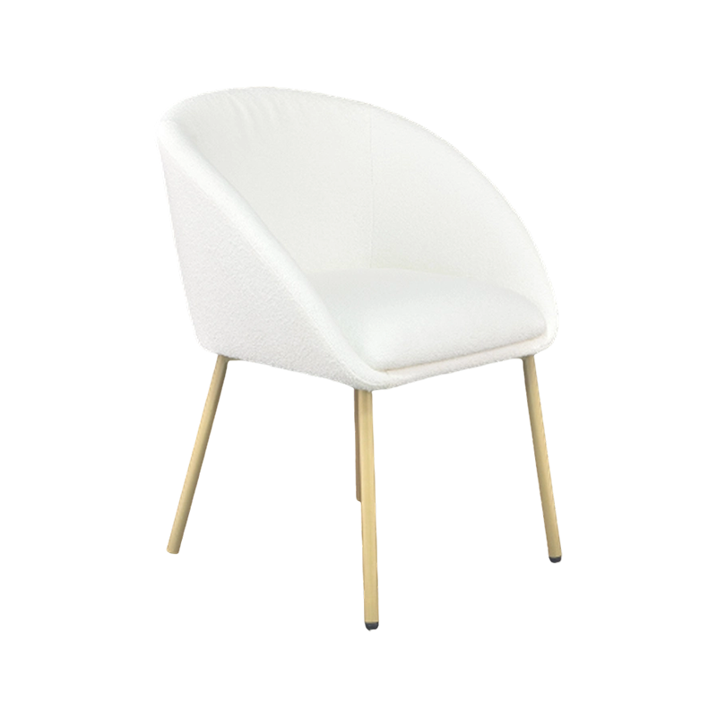 Silla de comedor de tela de lujo con patas doradas y tapicería SKY: calidad hotelera premium