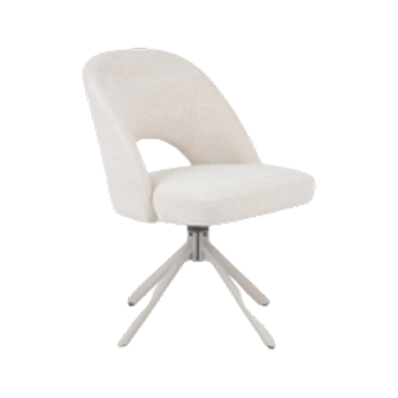 Silla de Comedor Fija con Respaldo Alto en Tela MISTERIO y Patas Desmontables de Acero Gris