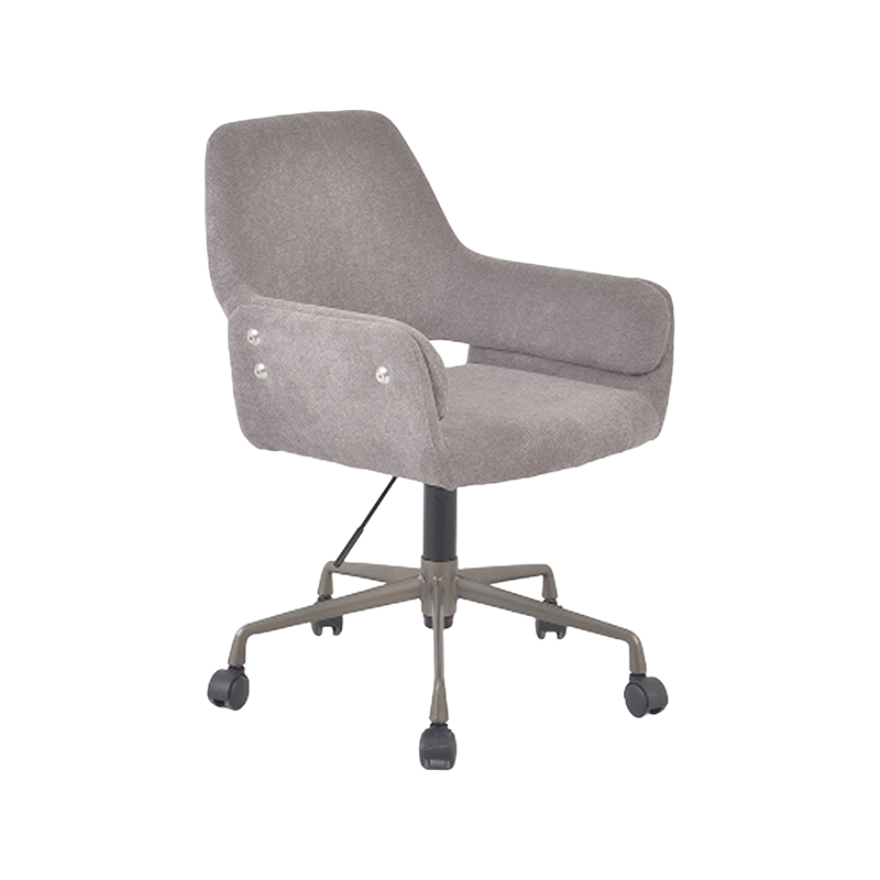 Silla operativa ajustable retro de patas delgadas en poliéster gris con rango de altura de 12 cm