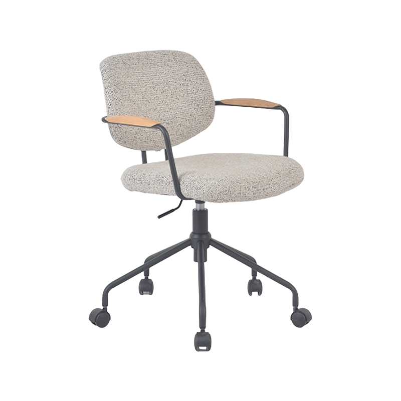 Silla ajustable de tela MILAN premium sin brazos con perfil mínimo y base de acero negro